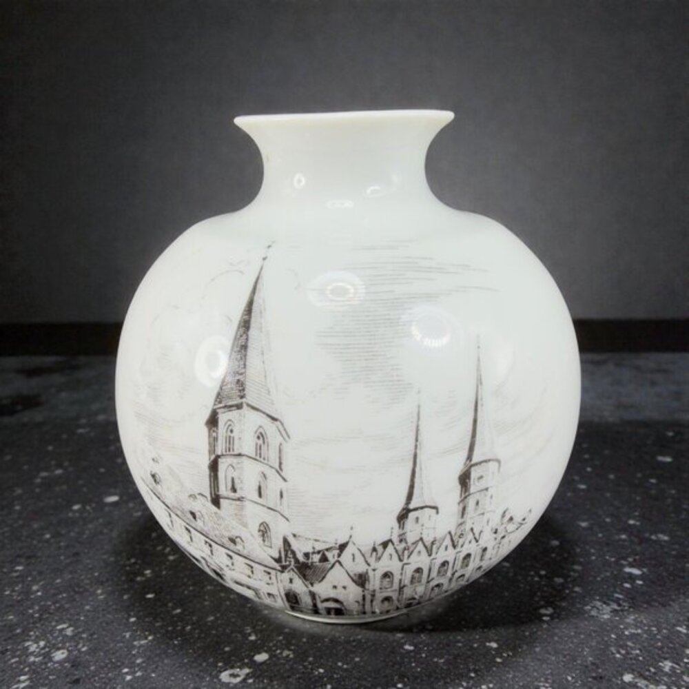 AK Kaiser‎ Kaiserslautern Stiftskirche Fine Porcelain Bud Vase Vessel W Germany